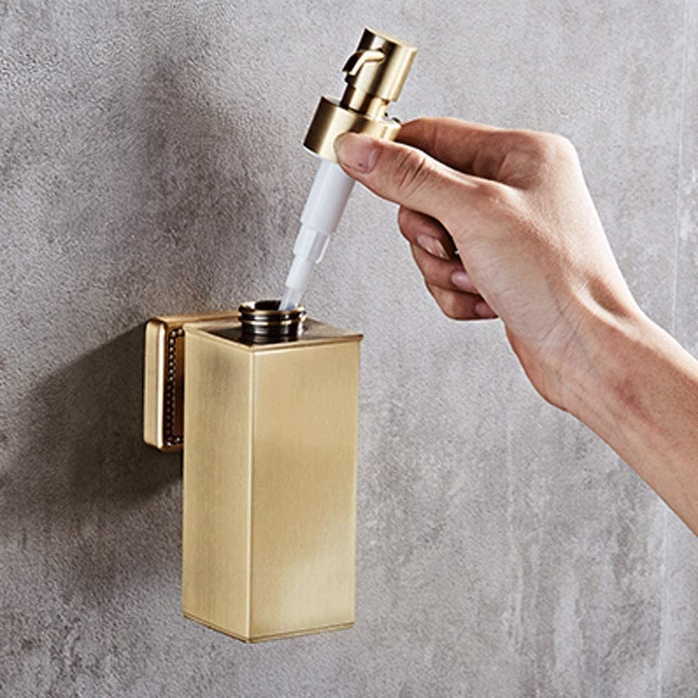 Dispenser per Accessori da Bagno, 300 ml/10 oz, Dispenser di Sapone in Rame, Pompa per Sapone a Parete, Dispenser per Doccia da 6,6", Manuale, flacone per Shampoo, Gel Doccia e lozione
