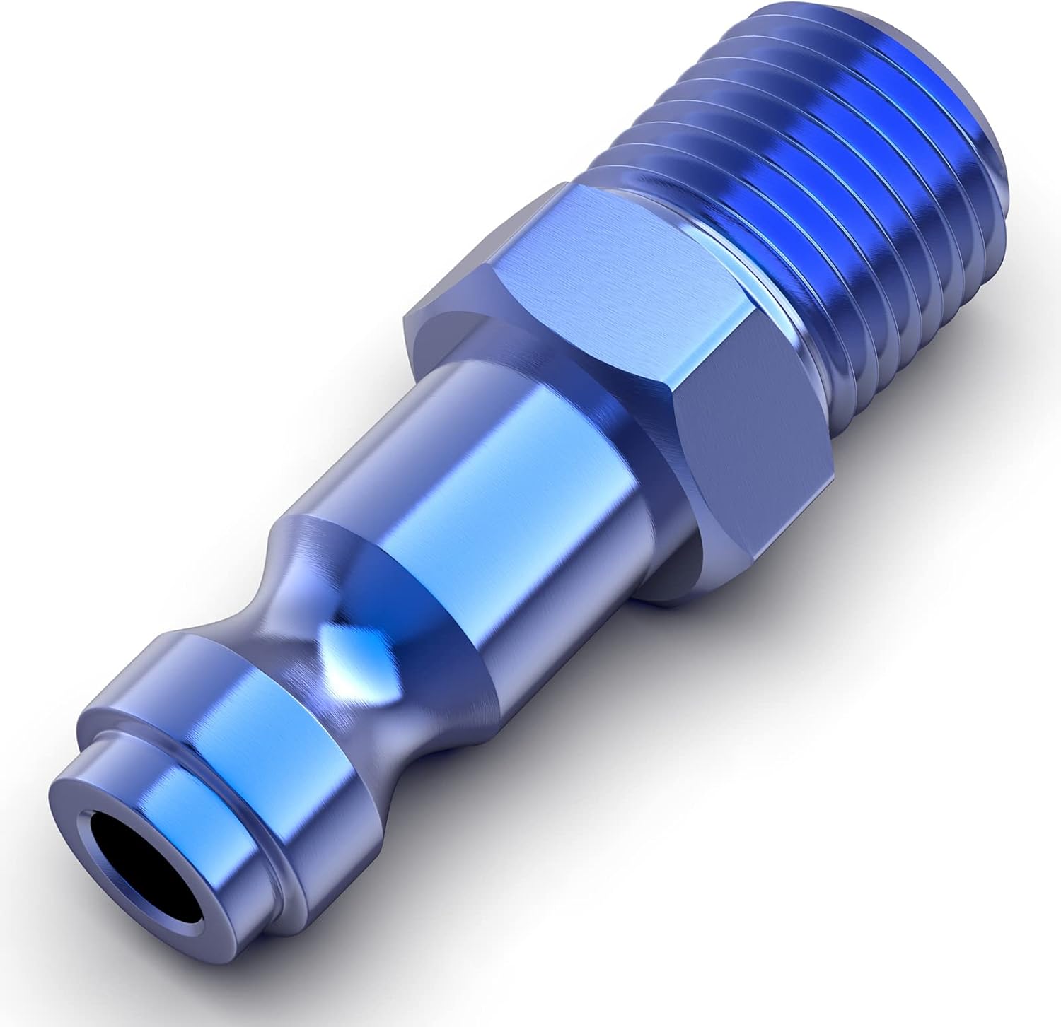 GASHER 20PCS Aluminum 1/4-Inch NPT Male Blue Industrial Air Plug, Pneumatic Plugs (T-Style)