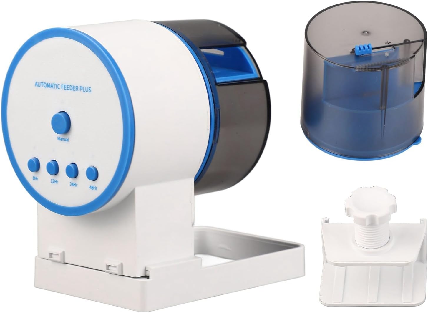 Dual Capacity Automatic Fish Feeder, Customizable Feeding Schedule, Battery Powered, Dry Food Storage, for Pet Fish Care