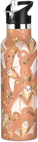 Miniatura 20 de Sweet Bantam - Botella de agua reutilizable con aislamiento de doble pared, con tapa de pajilla, sin BPA, a prueba de fugas, para deportes,