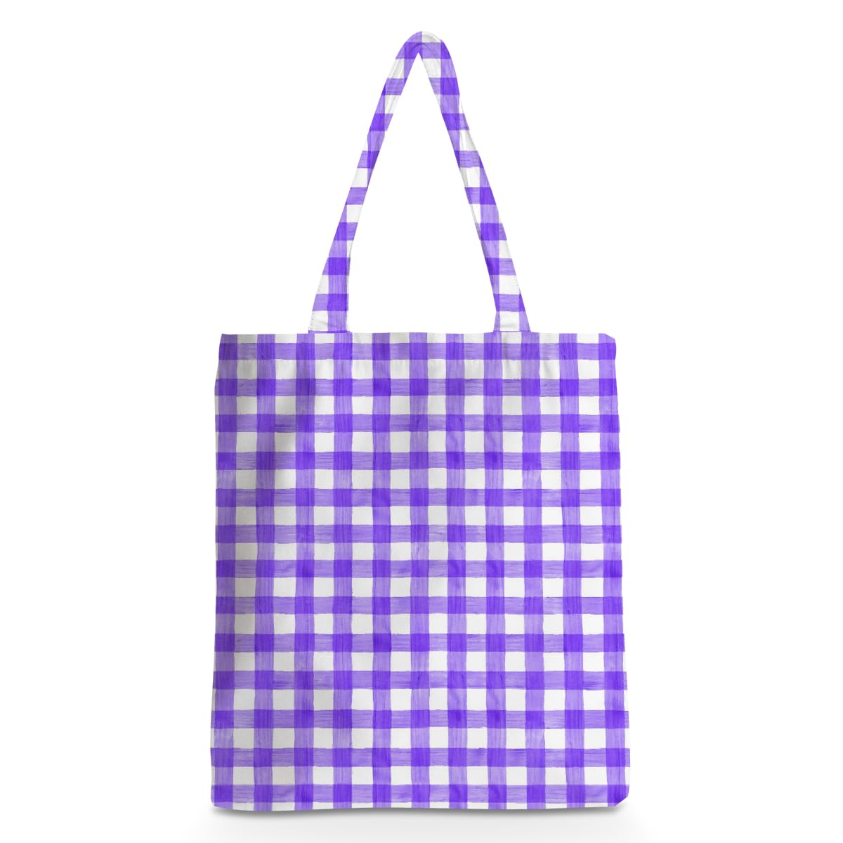 Checkered Tote Bag, Preppy Gingham Weekend Bag, Aesthetic Checked Reusable Grocery Bags for Shopping Gym Vacation