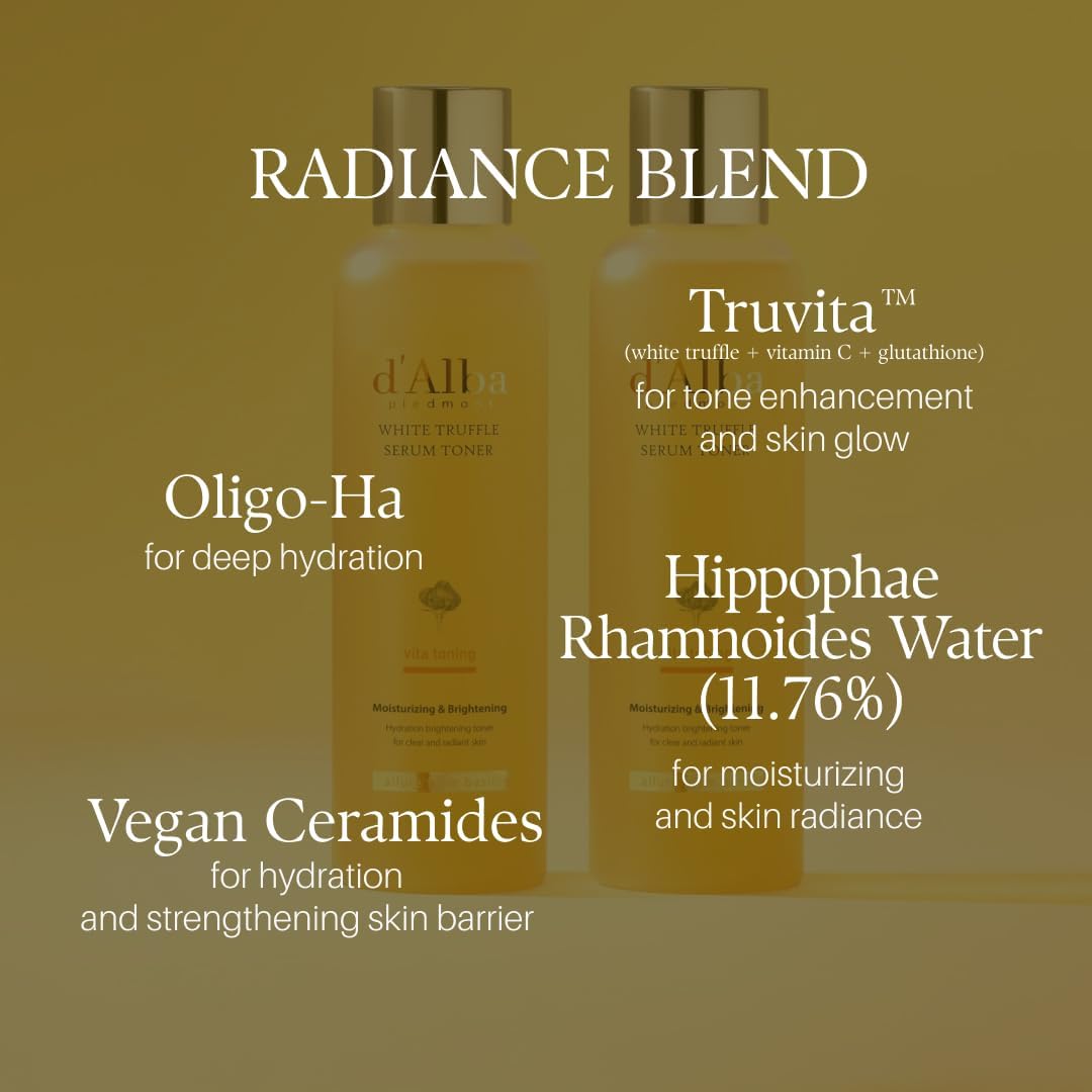 d'alba Piedmont White Truffle Vita Toning Serum Toner, Glass Skin with Double Vitamin Skincare, Face Moisturizer, (6.09 fl. oz) - Image 7