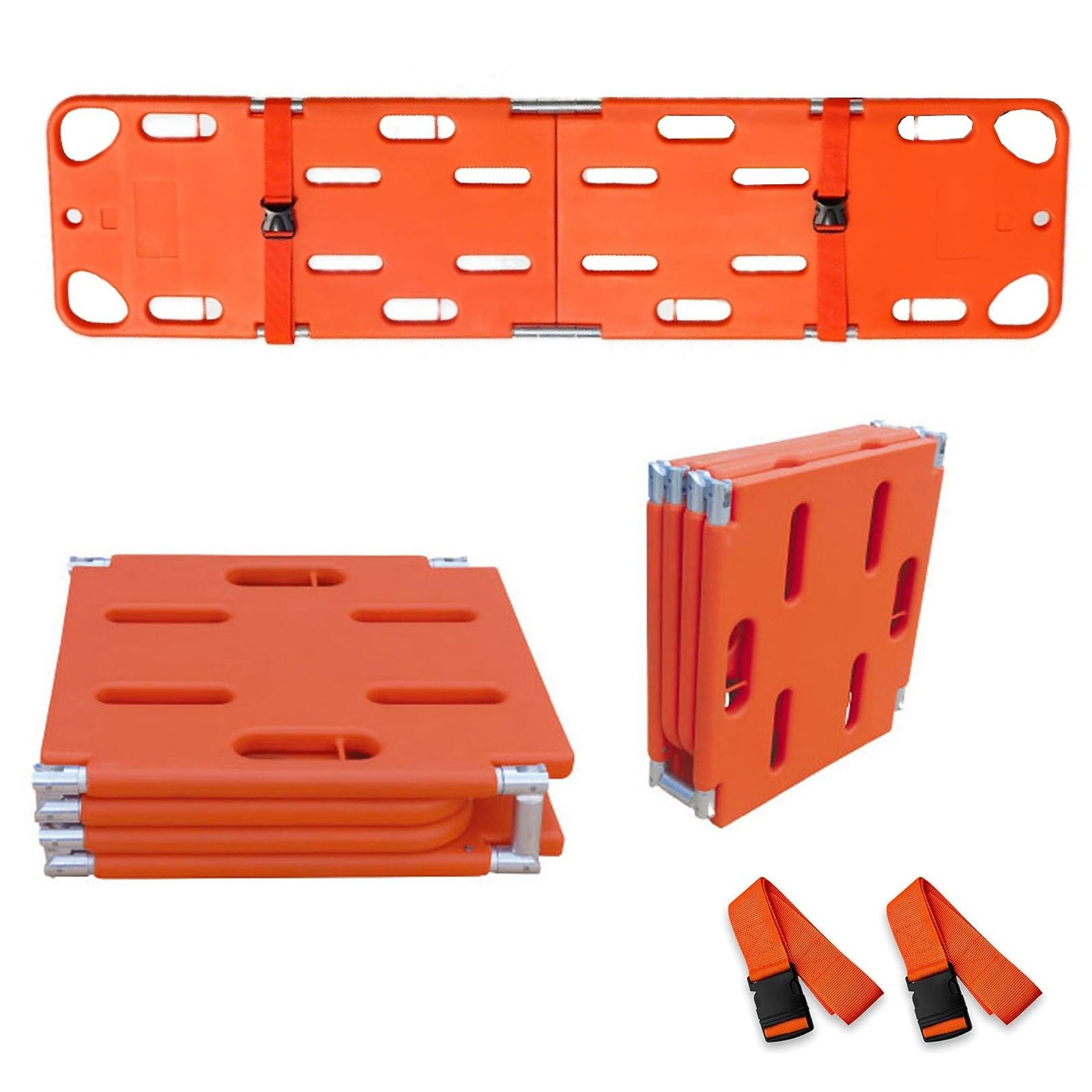SWENEEN 4-Fold Foldable Spine Board Stretcher Backboard For Patient,Emt Transfer Backboard,Easy To Carry And Store,Load Capacity Up To 159Kg/350Lb,Suitable For First Aid Site,