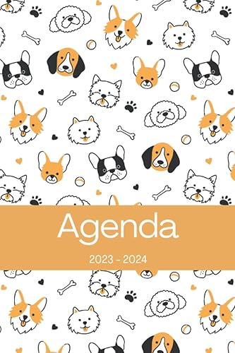 Agenda 2023-2024: Regalo para Amantes de los Perros, Animales, Dueños de Perros, Veterinario, Calendario 23-24 Agenda Semanal y Mensual
