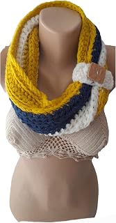 Chunky Scarf Infinity Scarf Crocheted Cowl Winter Scarf Circle Scarf Crochet Cowl
