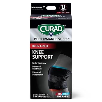 Curad Performance Series Infrared Elastic Knee Support, Black, One Size