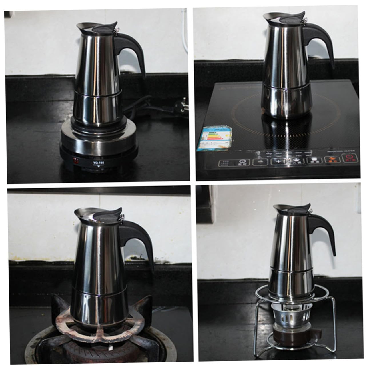Didiseaon Cafetera Inoxidable Espresso de Moderno y Portátil para Uso Doméstico Oficina Asa Ergonómica para Cómodo