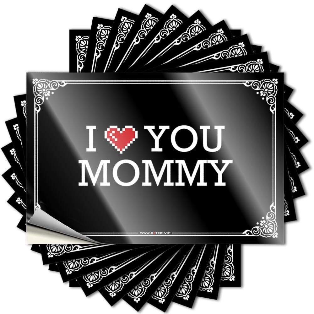 Housewarming Gift, Lettering Sticker Funny Door Quote Stickers, Funny No Residue Decals for Luggage | Paw Party Favor Custom I Love You Mommy(12X18CM)