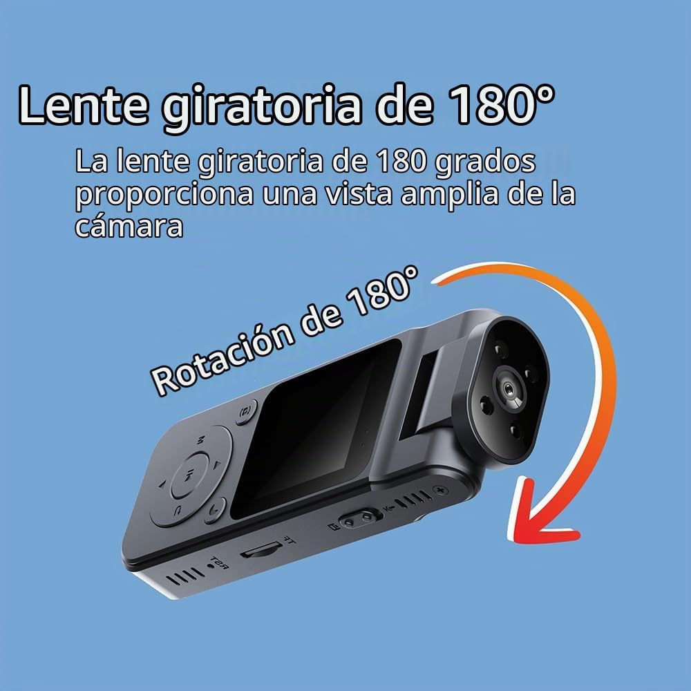 TKMARS Cámara Deportiva Mini 4K 170° Amplio Sin Distorsión, 180° Giratoria, WiFi, Impermeable, Visión Nocturna, Clip Magnético - Ideal para Esquí, Surf, Vlogs