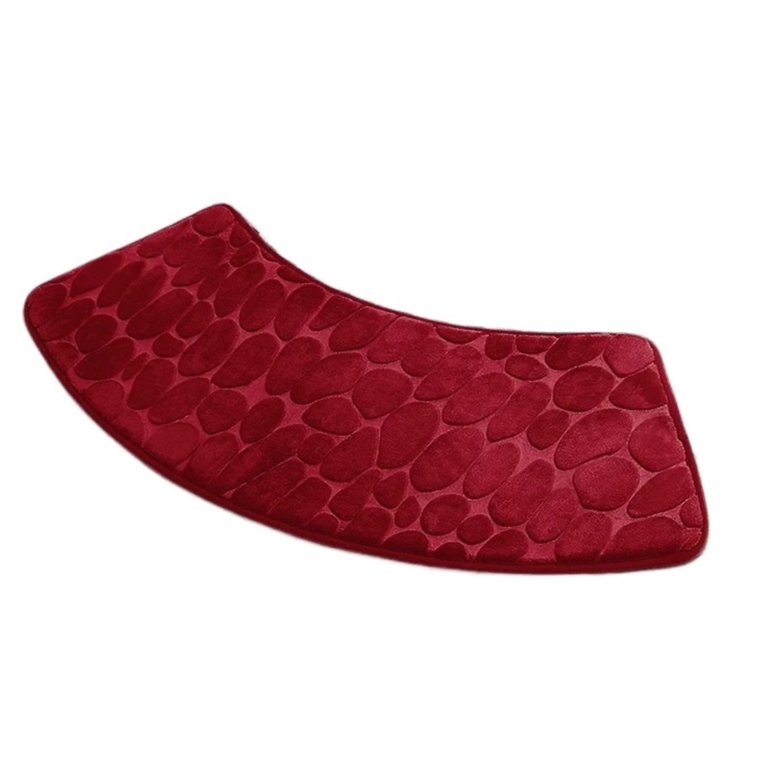 Curved Shower Mat 1PC Curved Scalloped Mat Bathroom Floor Absorbent Floor-Mat Toilet Shower Bath Mats(Red,100x40cm)