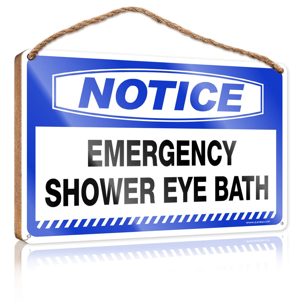 Bruntelo One Color Porch Signs Outdoor Notice Emergency Shower Eye Bath Wooden Sign Fall Office Decor Playroom Decor(15X28cm)