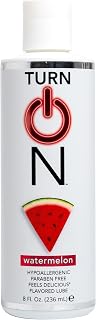 Turn On Watermelon Flavored Water-Based Personal Lubricant | Condom Safe, Sugar-Free Premium Lube for Men, Women, and Couples, 8 fl oz
