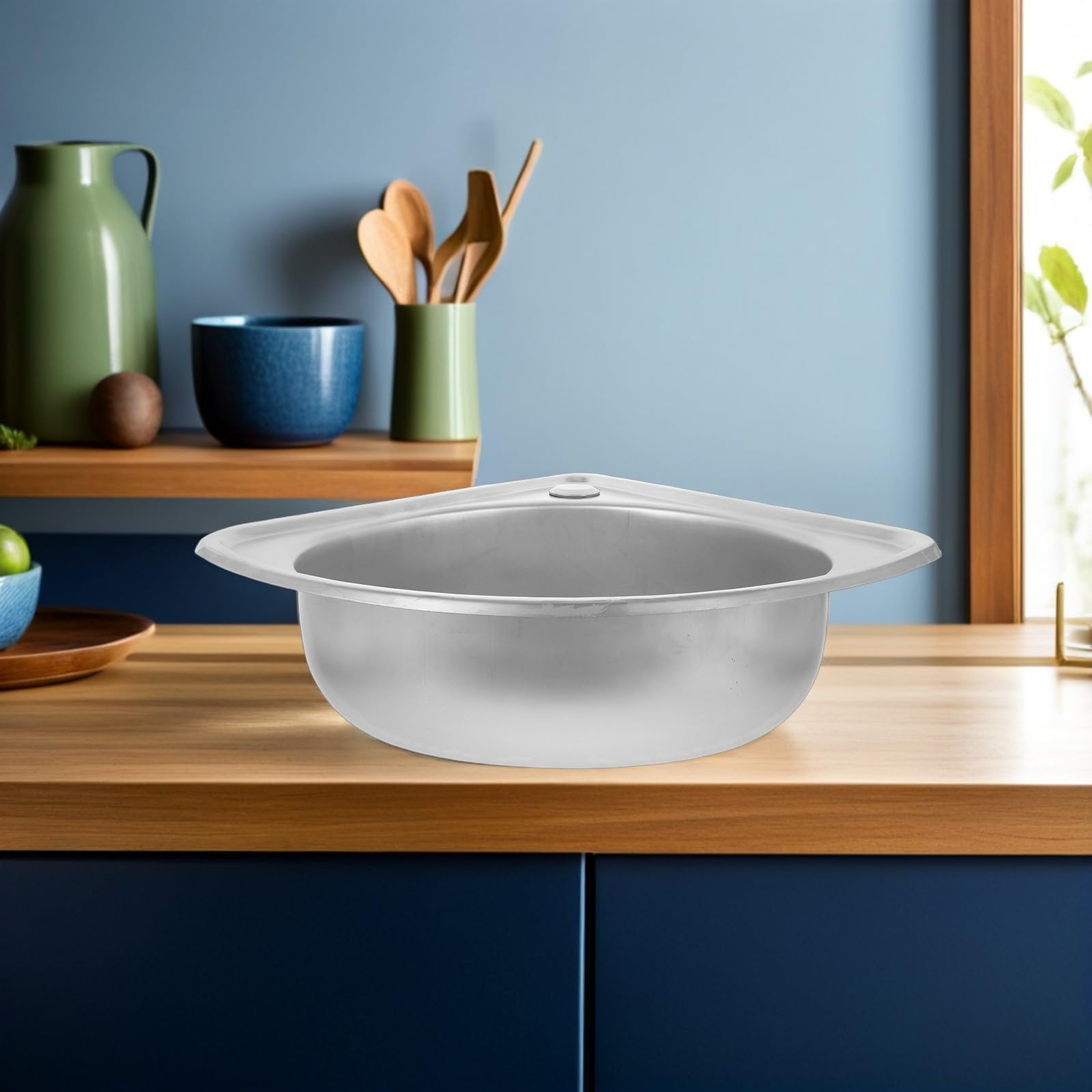 Fregadero Lavabo Sencillo Seno de Autocaravana Pequeño Acero Inoxidable para Varios estilos Diseño Multifuncional Material Resistente y para Cocinas Pequeñas y Motorhomes