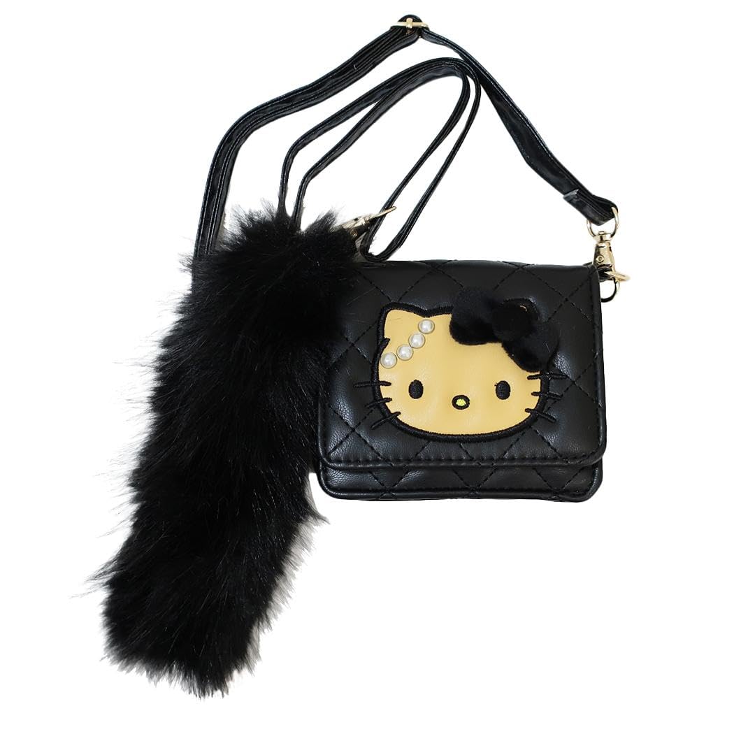 Sun Art Hello Kitty Mini Wallet Shoulder with Fur Tail Black KT-5122-BK-image-29