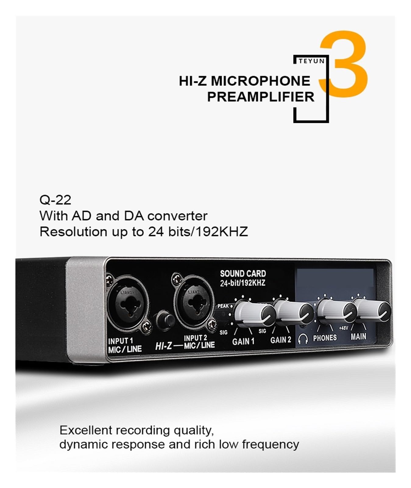 DJ-Mixer, Professionelle Soundkarte Audio Mixer Kanalüberwachung E-Gitarre Live-Aufnahme For Studio-sang(Q-22)