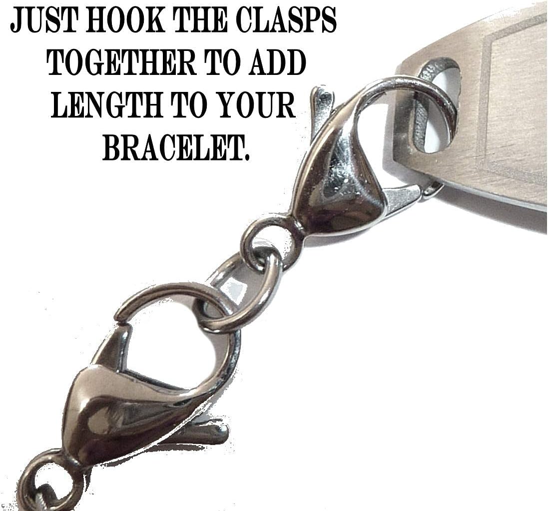 Hidden Hollow Beads 6.5 or 5.5 inch Women's Medical Alert ID Interchangeable Replacement Bracelet, Identification vital info tag - Image 5