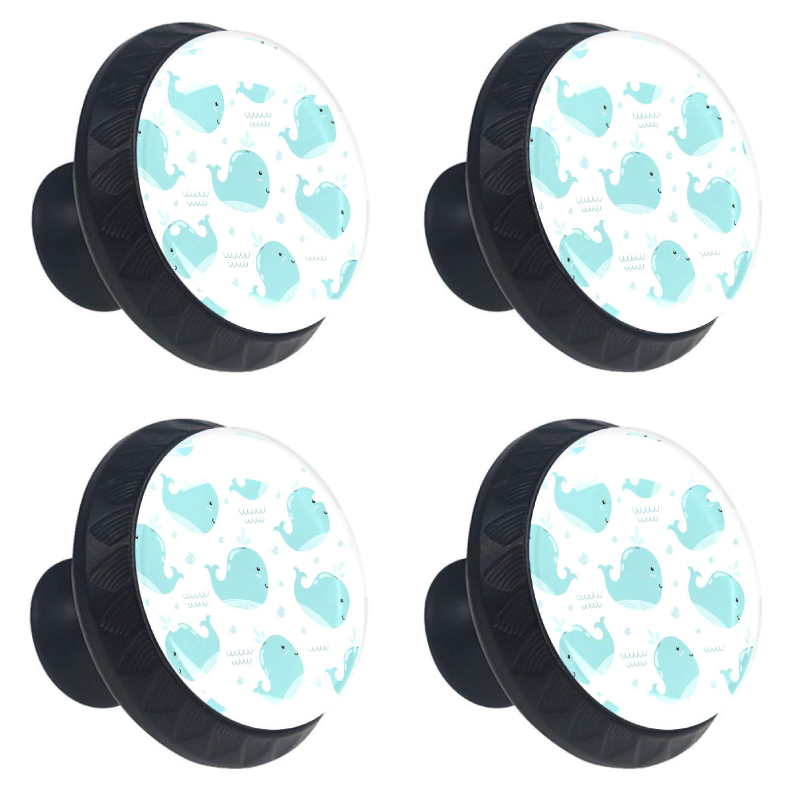 Bouton de tiroir en verre motif baleine multicolore pour réparer et embellir vos meubles
