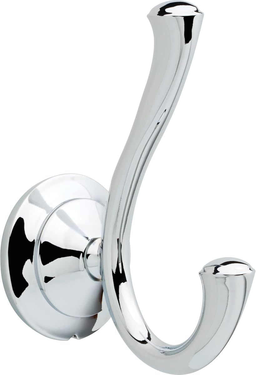 Delta Double Towel Hook for Bathroom or Kitchen| Polished Chrome | Linden Accessories