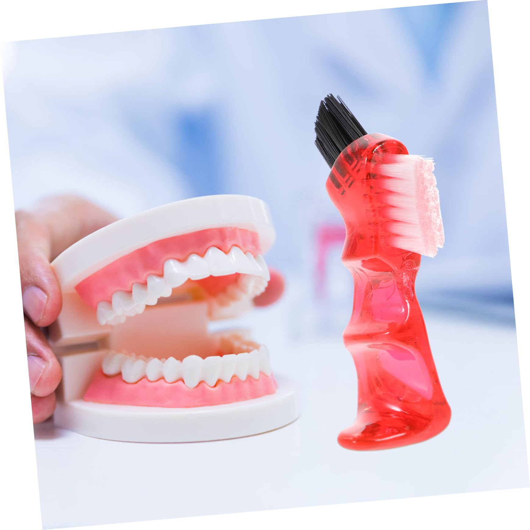 Healeved 3 Set Spazzolino Da Dentiera Mini Personale Doppio Pastiglie Detergenti Fare Spugne Kit Mini Spazzola Per La Pulizia Automatico Spazzolini Duri Per Adulti Cose Plastica 4 Pezzi * 3