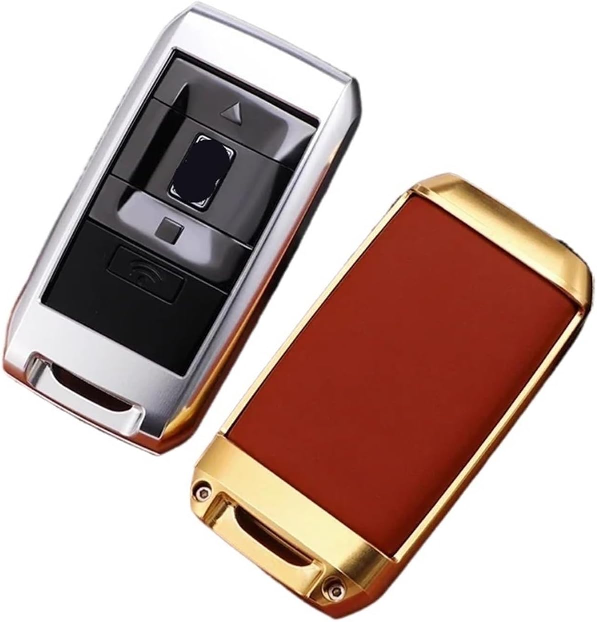 Car Key Case Compatible For Rolls Royce Aluminium Alloy Protect Cover Cullinan 18 Phantom 21 Ghost Car Key Shell/car Interior Accessories(Silver and gold)