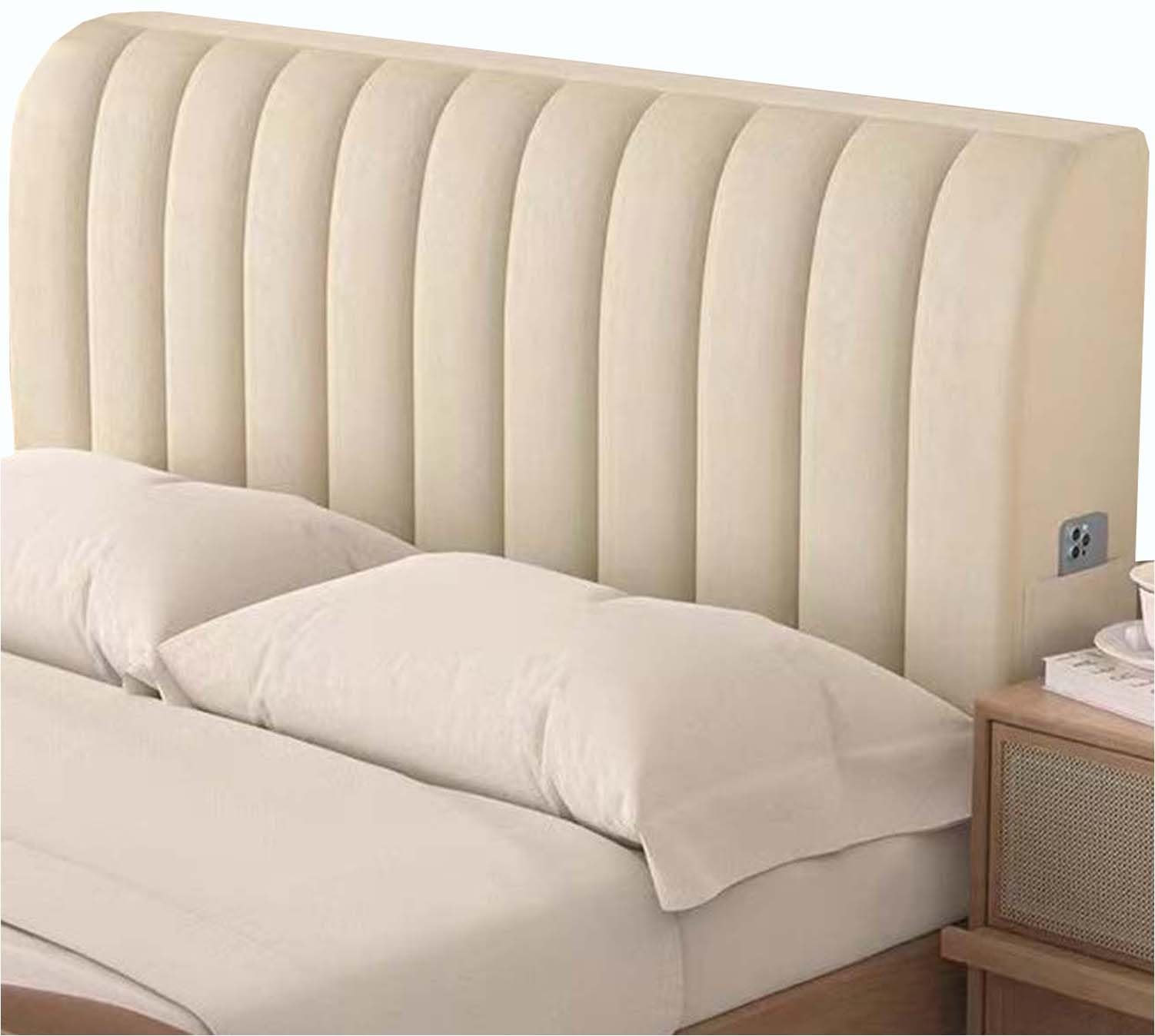 Fundas Cabeceros Cama Terciopelo 150/180/160 Fundas Cabeceros Cama Suave Universal Cubierta de Cabecera de Camas Lavable Elástico Funda de Cabeceros de Cama para Individual Doble Cama(Color 1,160cm/62
