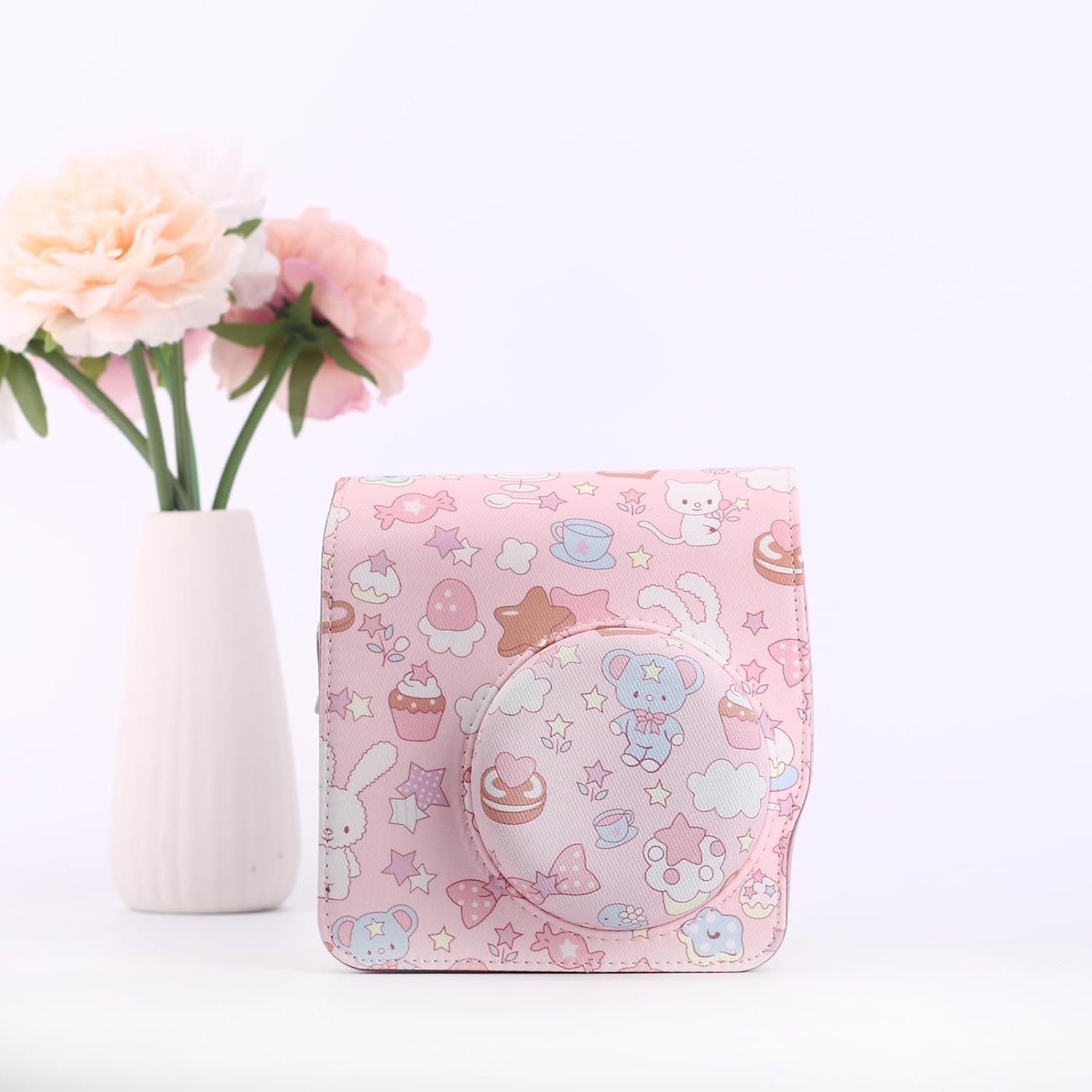 Protective Case Compatible with Fujifilm Instax Mini SE 7+ 7s 7c Instant Film Camera with Accessory Pocket and Adjustable Strap (Bunny) image 5