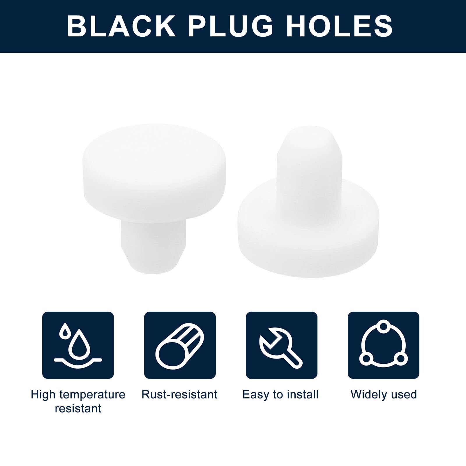 Toolparts And Accessories 16 Pieces White Rubber Stopper 6mm Plug Holes For 5.5-5.8mm/0.22-0.23