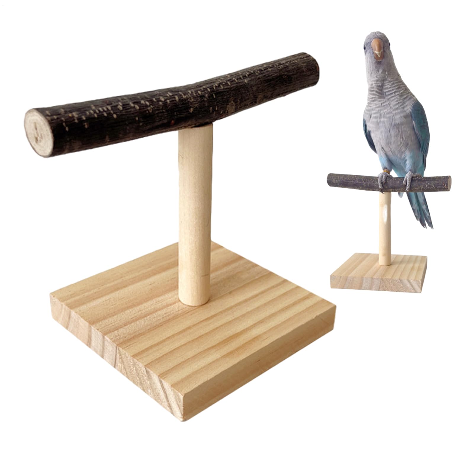 Generisch Trainingsständer für Vogelsitzstangen – Tischplattform für aus Holz, Ruhestation aus Naturholz, praktische Sitzstangenlösung | Robustes Käfigzubehör, Spielplatz für , Wellensittiche