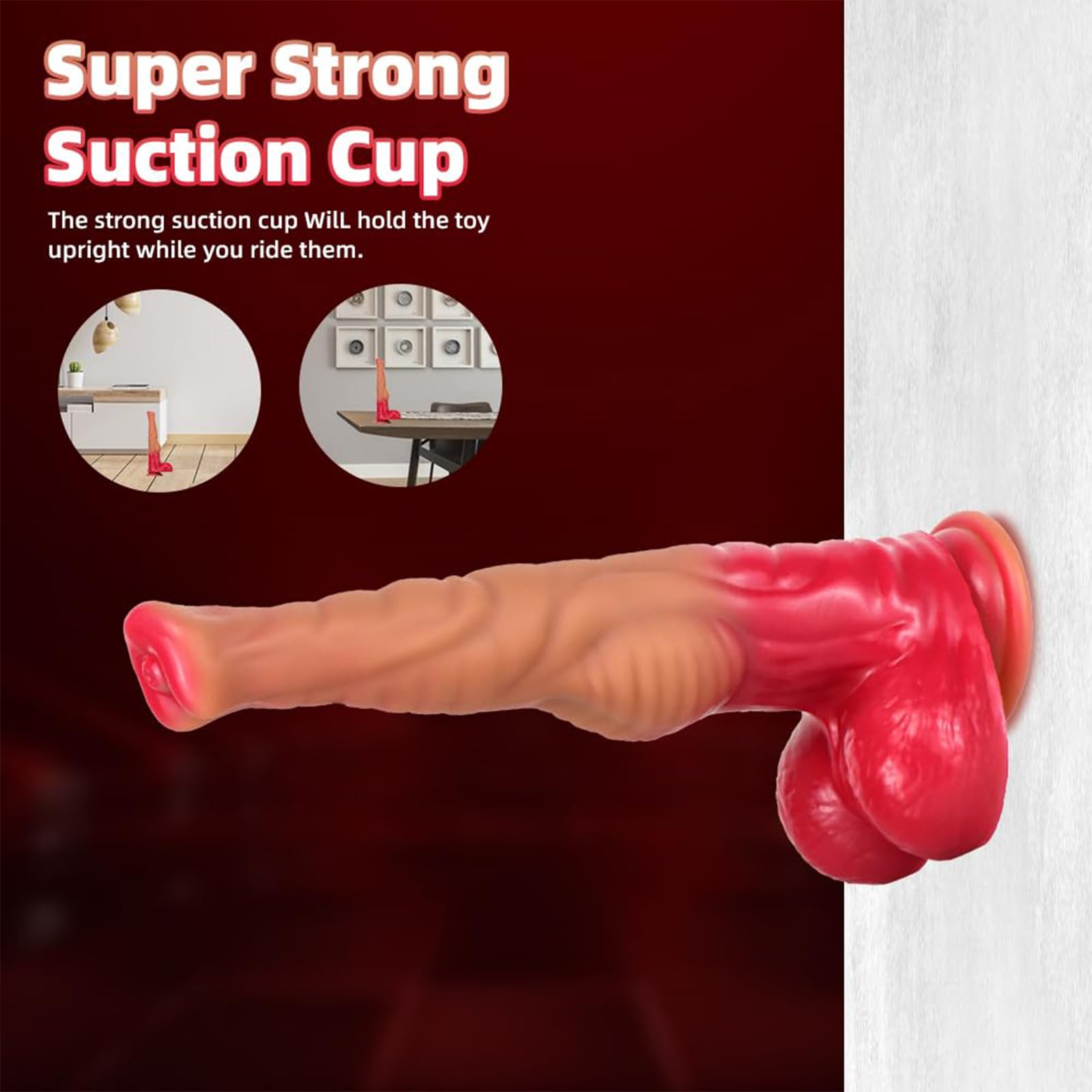 Dildo a forma di pene di cavallo in 3 misure S/M/L Dildo anale a forma di pene di cavallo Dildo a forma di animale G-Spot Butt Plug Plug anale SM Sex Toys for donne uomini coppie(L)