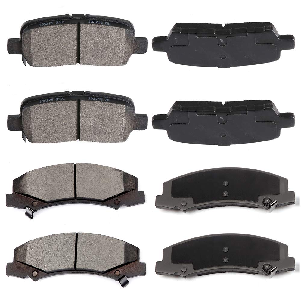 cciyu D1159 D999 Ceramic Front Rear Brake Pad Set Fit For 2009 For Buick Allure,2009 For Buick LaCrosse,2011-2013 For Chevrolet Impala,2014-2016 For Chevrolet Impala Limited