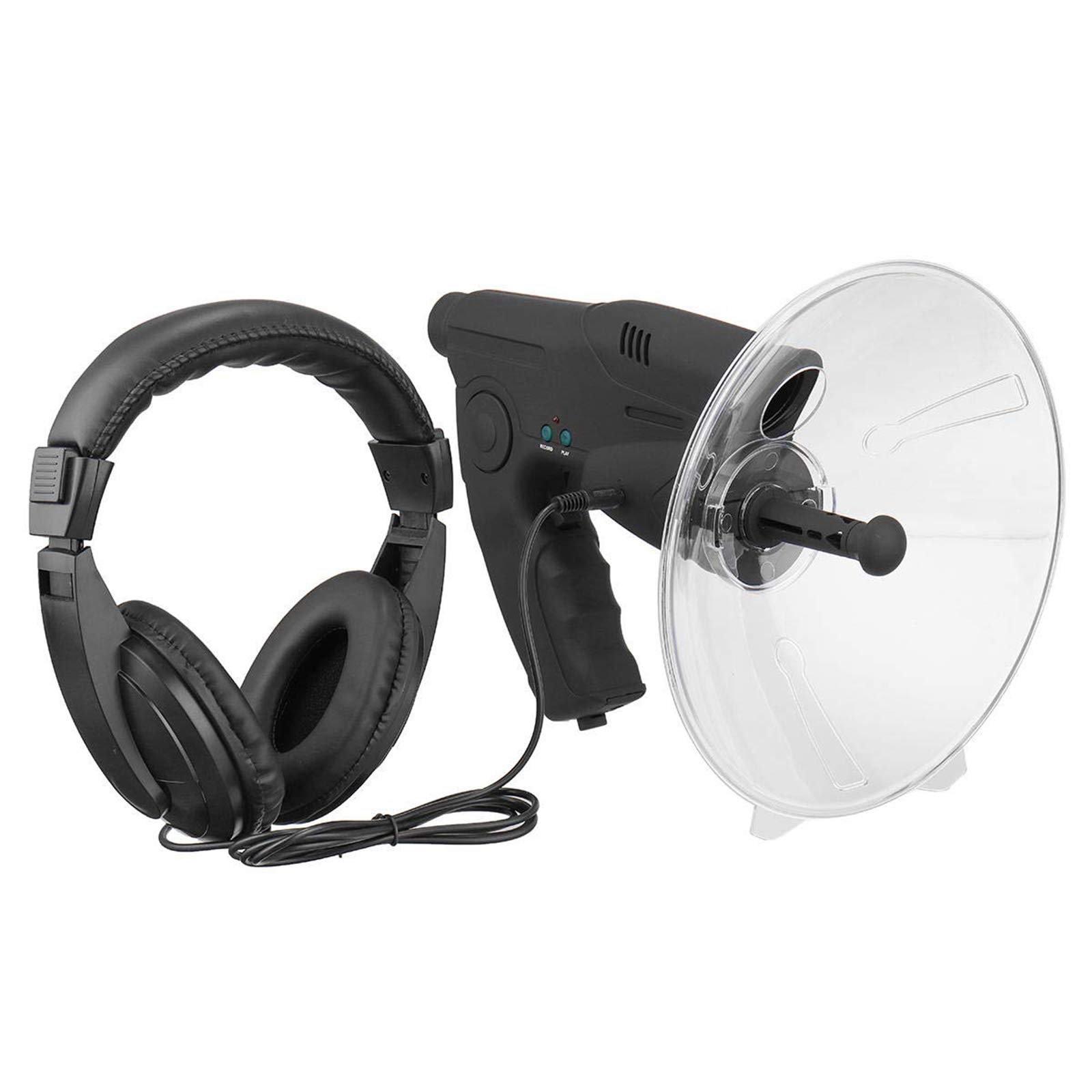 WANLN Parabolic Dish Directional Microphone Monocular X8 Times Long Distance Hearing Tools （Headphones Included）