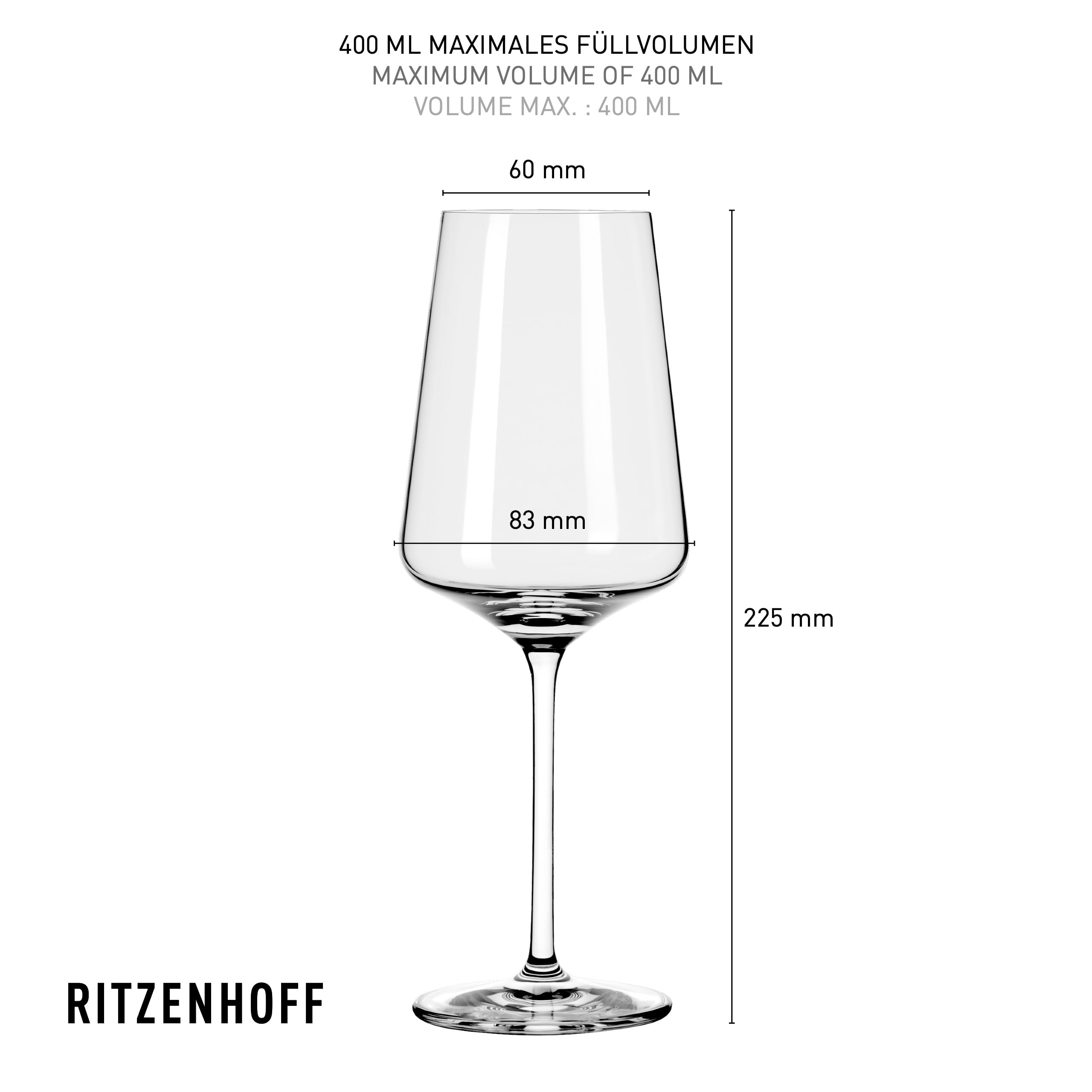 RITZENHOFF 9101103 Weinglas-Set 12-teilig - Lichtweiss - Made in Germany
