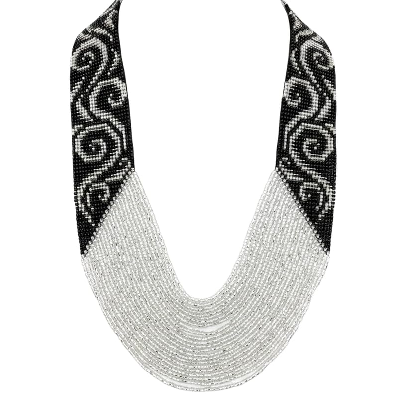 Collier Gerdan ukrainien fait main en perles de rocaille de haute qualité