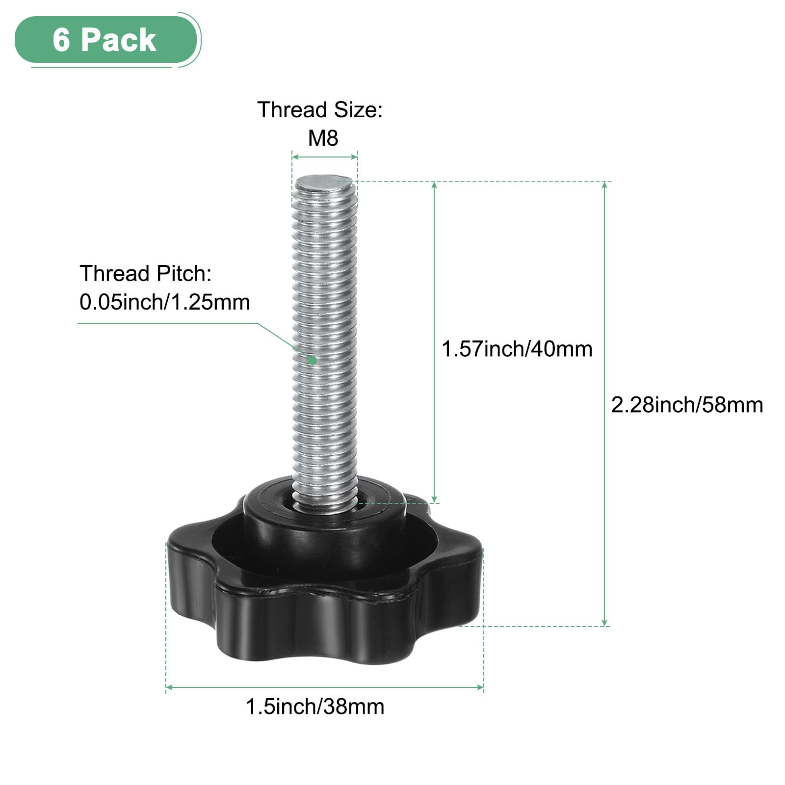 M METERXITY 6-Pack Star Clamping Knobs - Image 3