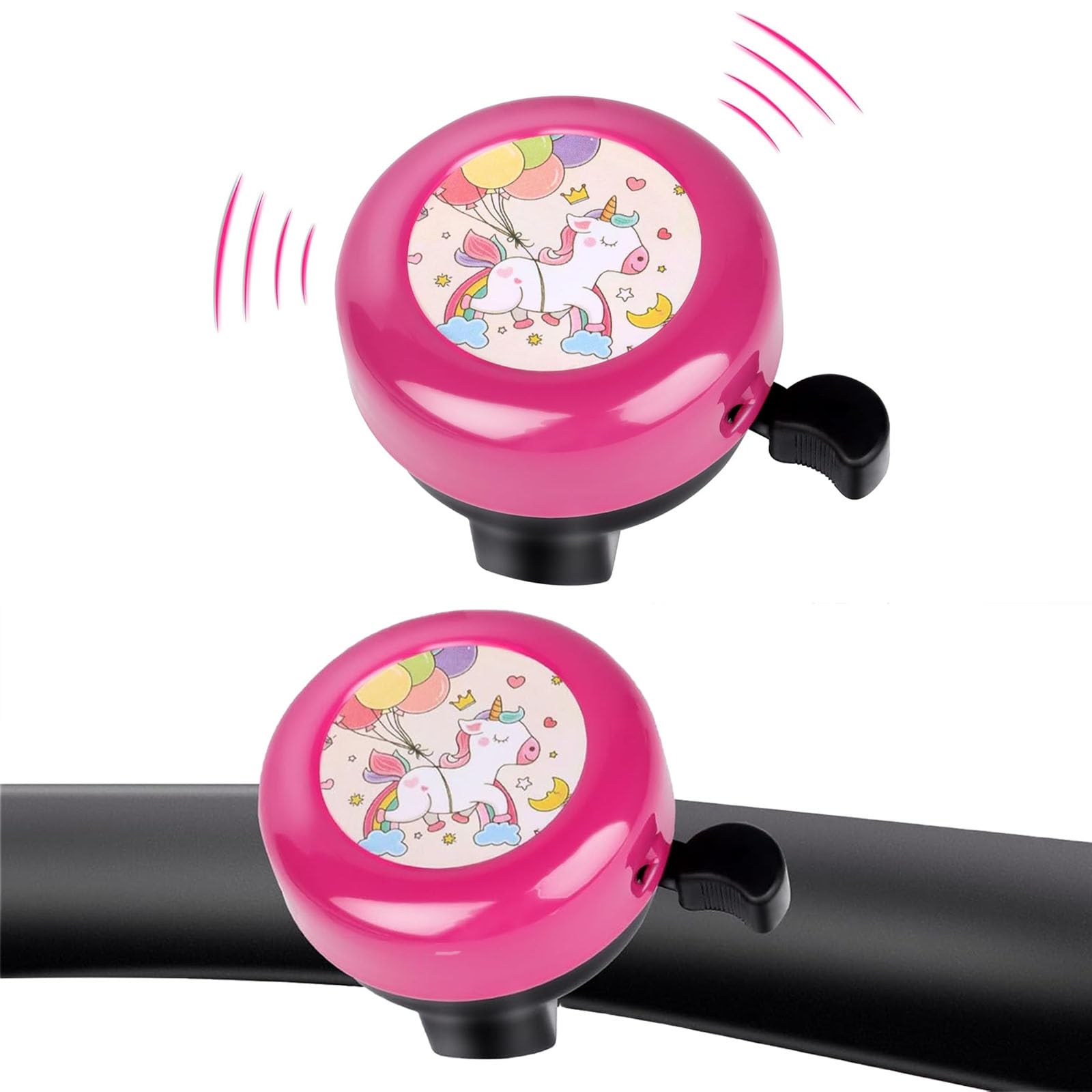 LightBeacon Sonnette Vélo Enfant, Klaxon Vélo Enfant, Mini Cloche de Vélo en Métal et Plastique, pour Guidon de Vélo, Scooters, Tricycles, Cadeau d' anniversaire de Noël ou de Fête des Enfants