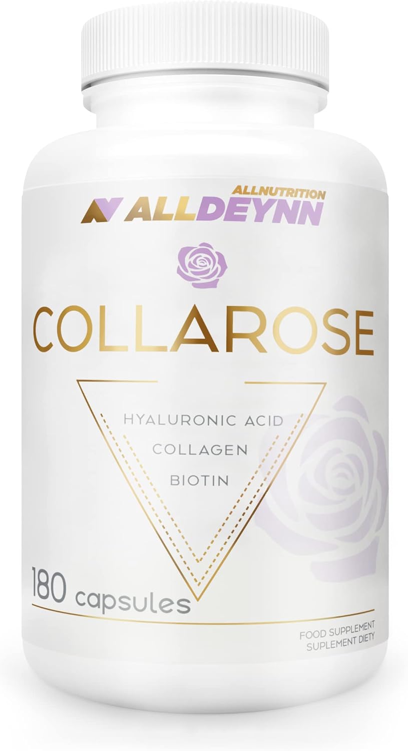 Collarose Collageencapsules – Rundercollageenhydrolysaat met Hyaluronzuur, Biotine en vit C – Anti-aging Huidbehandeling – Haarsupplementen voor Vrouwen – 180 capsules