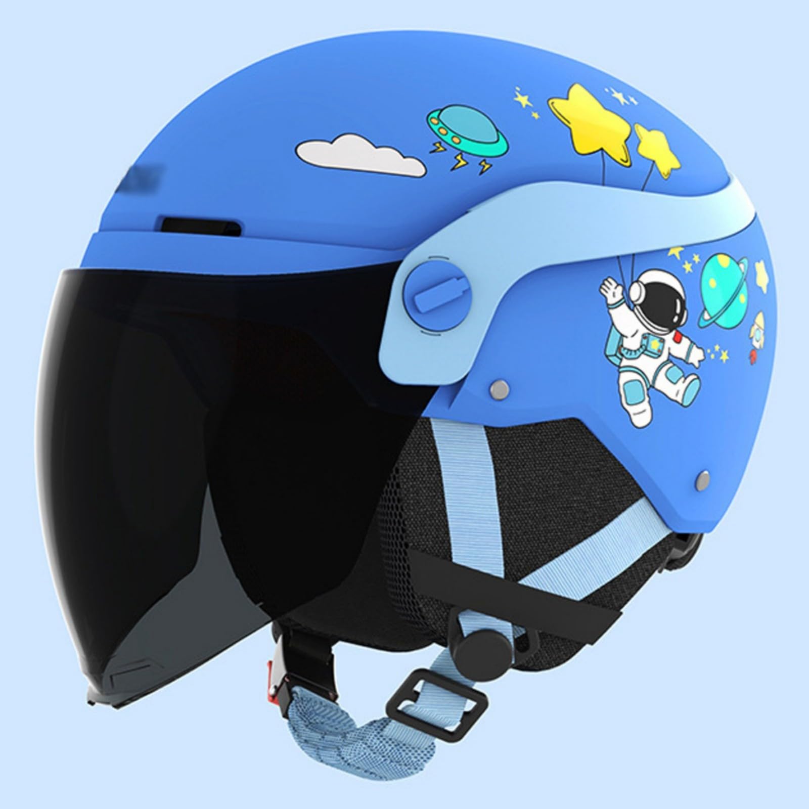 Casco De Scooter, Casco De Moto Infantil con Visera para Niños Y Niñas De 3 A 12 Años, Casco Jet para Moto Infantil, Casco De Ciclomotor Homologado Según ECE 22.06