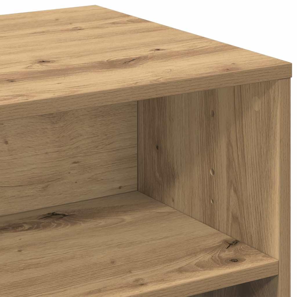 Mobile TV marrone in rovere Artisan, 120 x 40 x 40 cm, con vano portaoggetti e cassetto, moderno, per soggiorno, camera da letto, home theater, salvaspazio e robusto