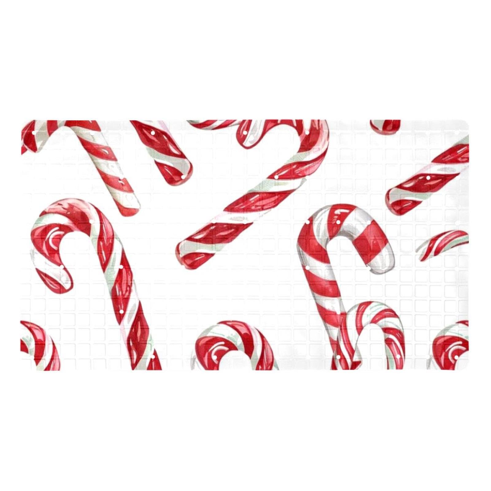 Tapete de baño antideslizante rojo de Navidad en PVC extralargo para ducha