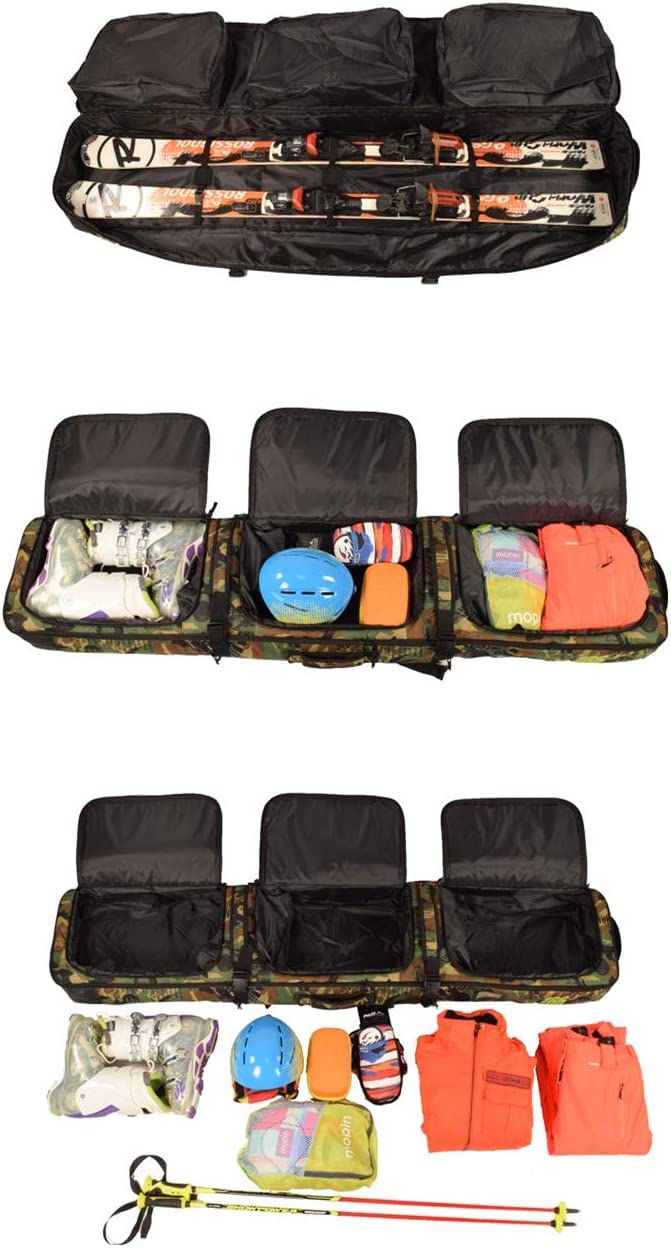 Bolsa de esquí con ruedas botas de esquí bolsa de viaje, impermeable bolsa de esquí acolchada