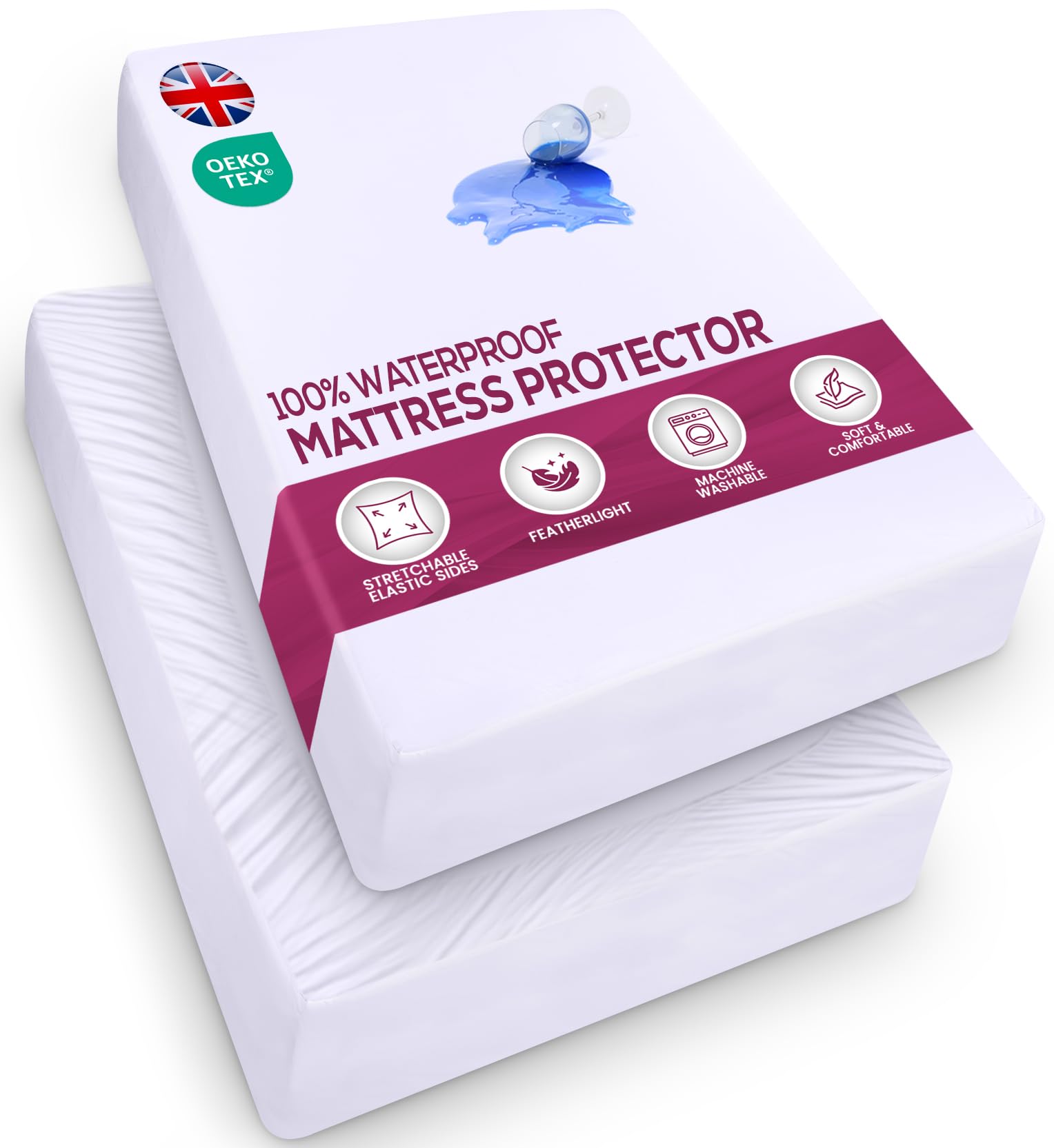 Utopia Bedding Waterproof Mattress Protector, 90 x 190 cm, for Mattresses up to 30 cm High...