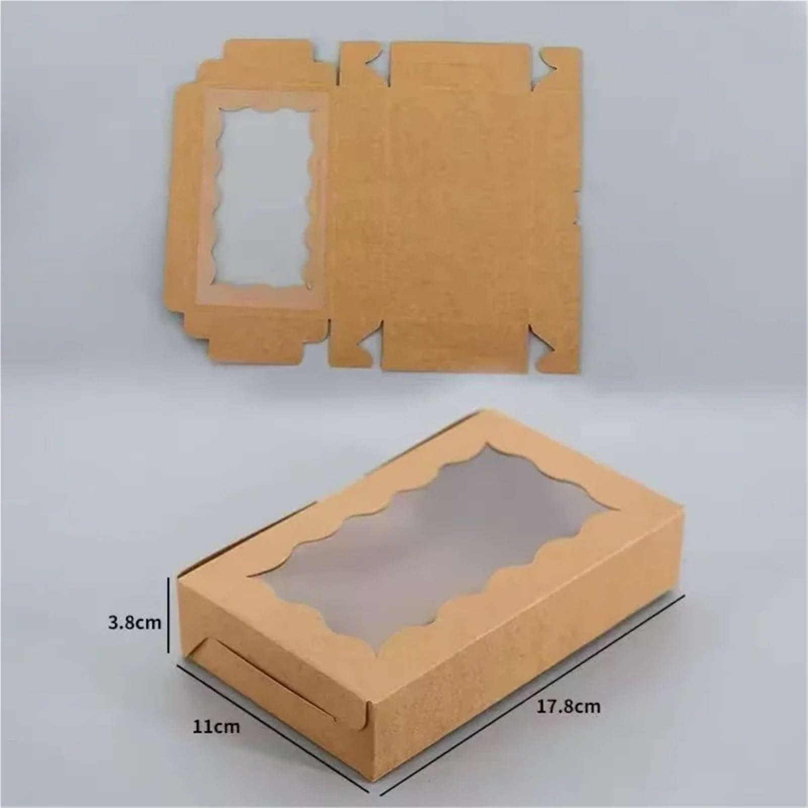 Caja Para Galletas Con Ventana Cajas de papel Kraft for dulces y pasteles, rectángulo con ventana abierta, joyería boda, cajas chocolate for hornear, fiesta(Pink,20pcs)