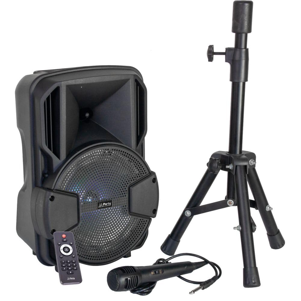 PARTY PARTY-MOBILE8-SET LED BELEUCHTETE 8" AKTIVBOX MIT STATIV & MIKROFON