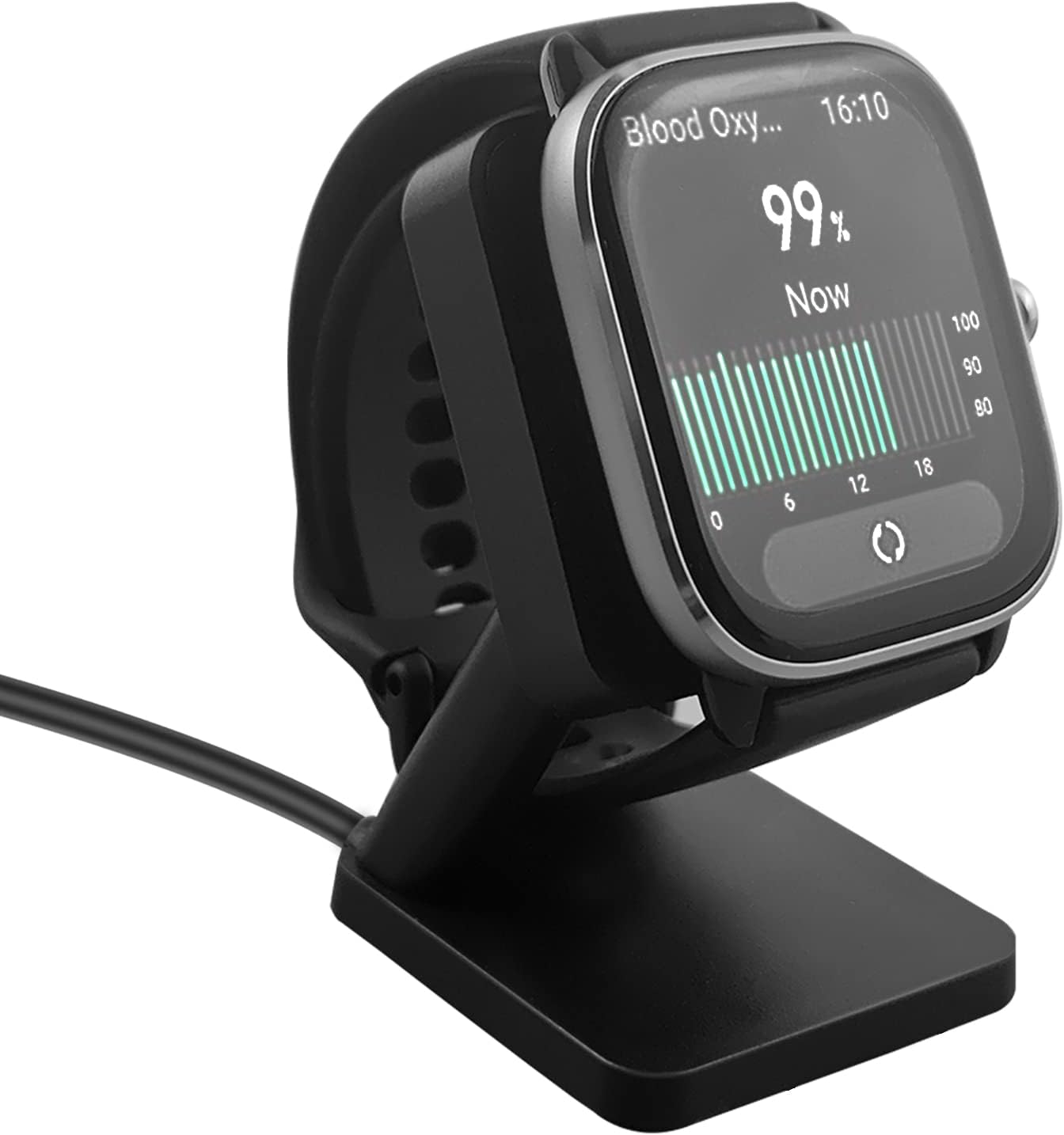 RUKUHOT Magnetic Replacement Charger Dock Compatible with Amazfit GTS 4 Mini & Amazfit Bip 3 Pro Smartwatch,Nightstand Charging Base with 3.3ft USB Charger Cord Fit for Amazfit GTS 4 Mini Smartwatch