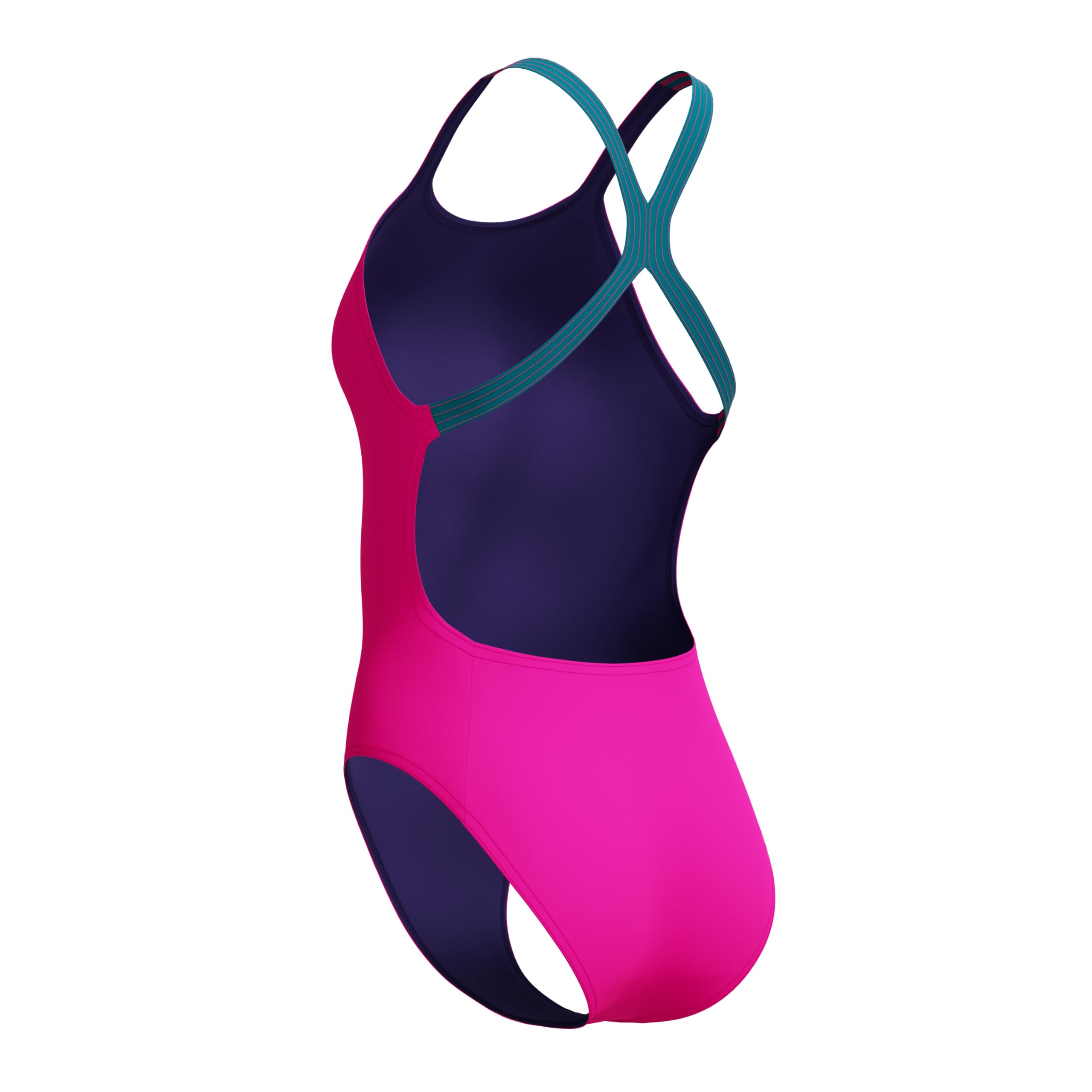 Speedo Damski solidny strój kąpielowy Powerback kostium kąpielowy Punchy Pink