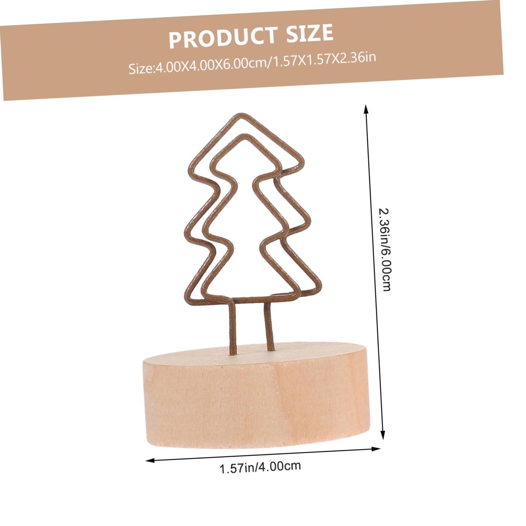 Operitacx 36pezzi Supporti Per Note Tema Natalizio Clip Forma Di Albero Di Natale Ferro Con Base Legno Per Decorazioni Di Feste e Ricevimenti