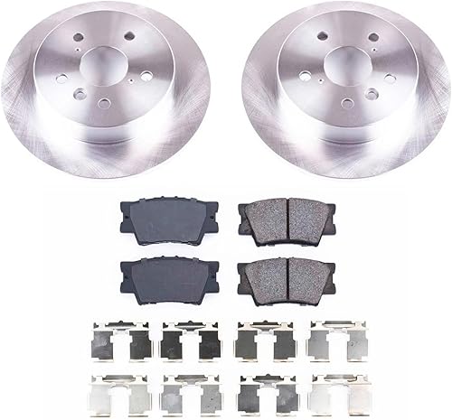 Miniatura 2 de Power Stop KOE7905 Kit de freno trasero de repuesto Autospecialty - Rotores de freno OE y pastillas de freno de cerámica para Toyota Camry 2018-2024