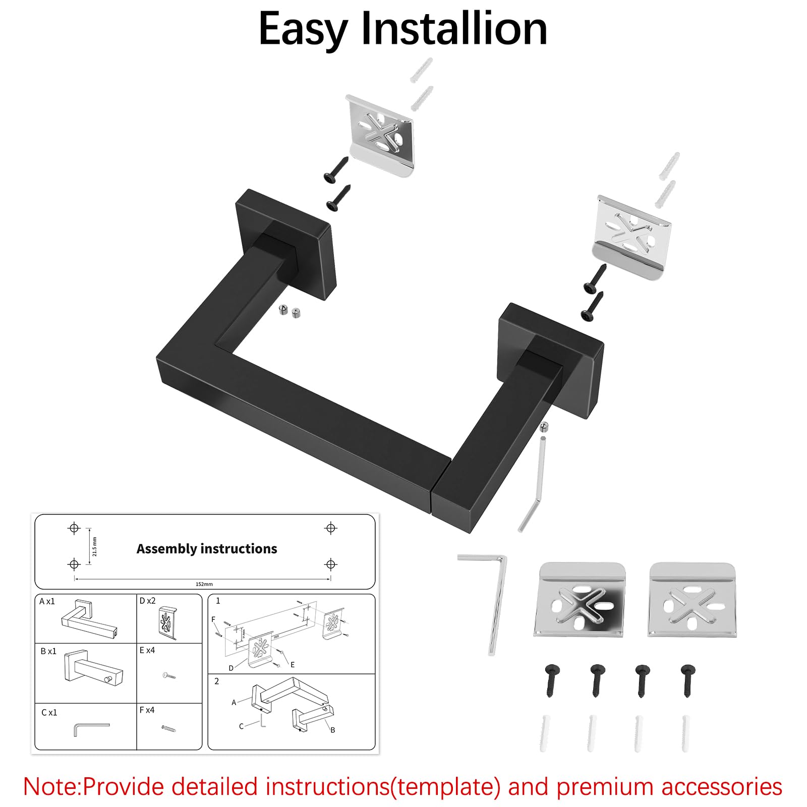 FEILERN Toilet Paper Holder Matte Black, Wall Mounted Pivoting for Bathroom — Amazon image 9