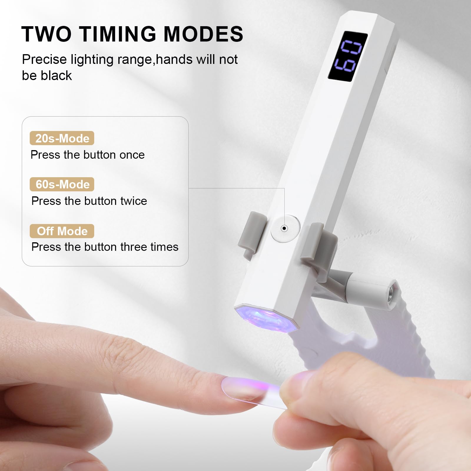 Mini UV Lamp for Gel Nails UV Light for Nails with Stand Handheld UV Nail Lamp Rechargeable - Image 2