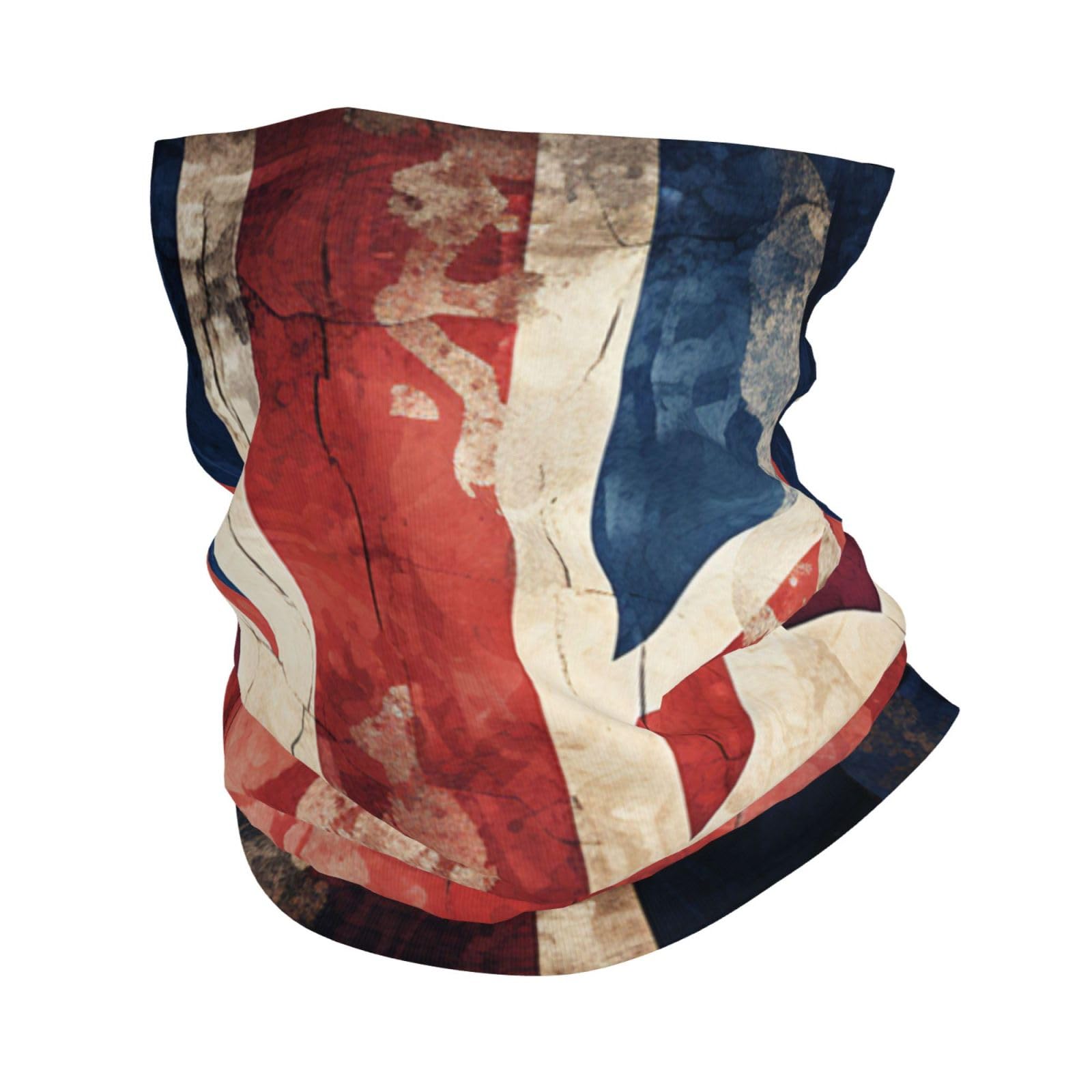 Face Mask Cover Neck Gaiter Scarf Bandanas Breathable Headwear Balaclavas, Union Jack UK Flag Vintage White